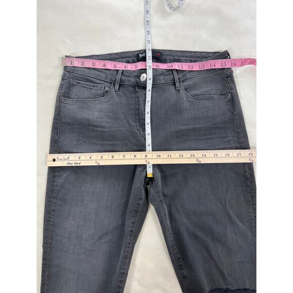 3x1 NYC Skinny Leg Busted Knee Distressed Premium Denim Jeans Golf Black 30 - Picture 10 of 11